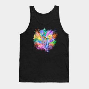 Colorful rainbow fantasy festival peacock bird nature Tank Top